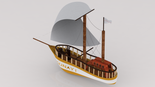 卡通版帆船3D模型图纸 Solidworks设计缩略图
