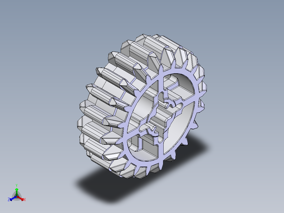 32269 White Technic Gear 20 Tooth Double Bevel.SLDPRT主视图