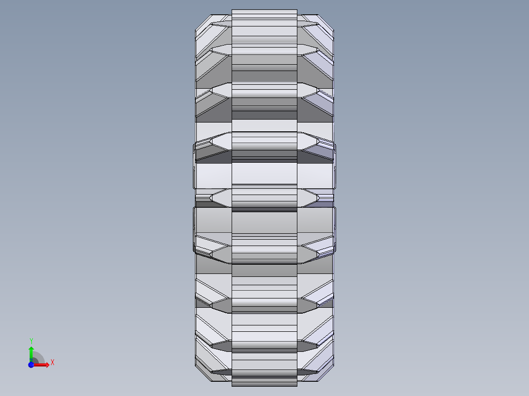 32269 White Technic Gear 20 Tooth Double Bevel.SLDPRT前视图