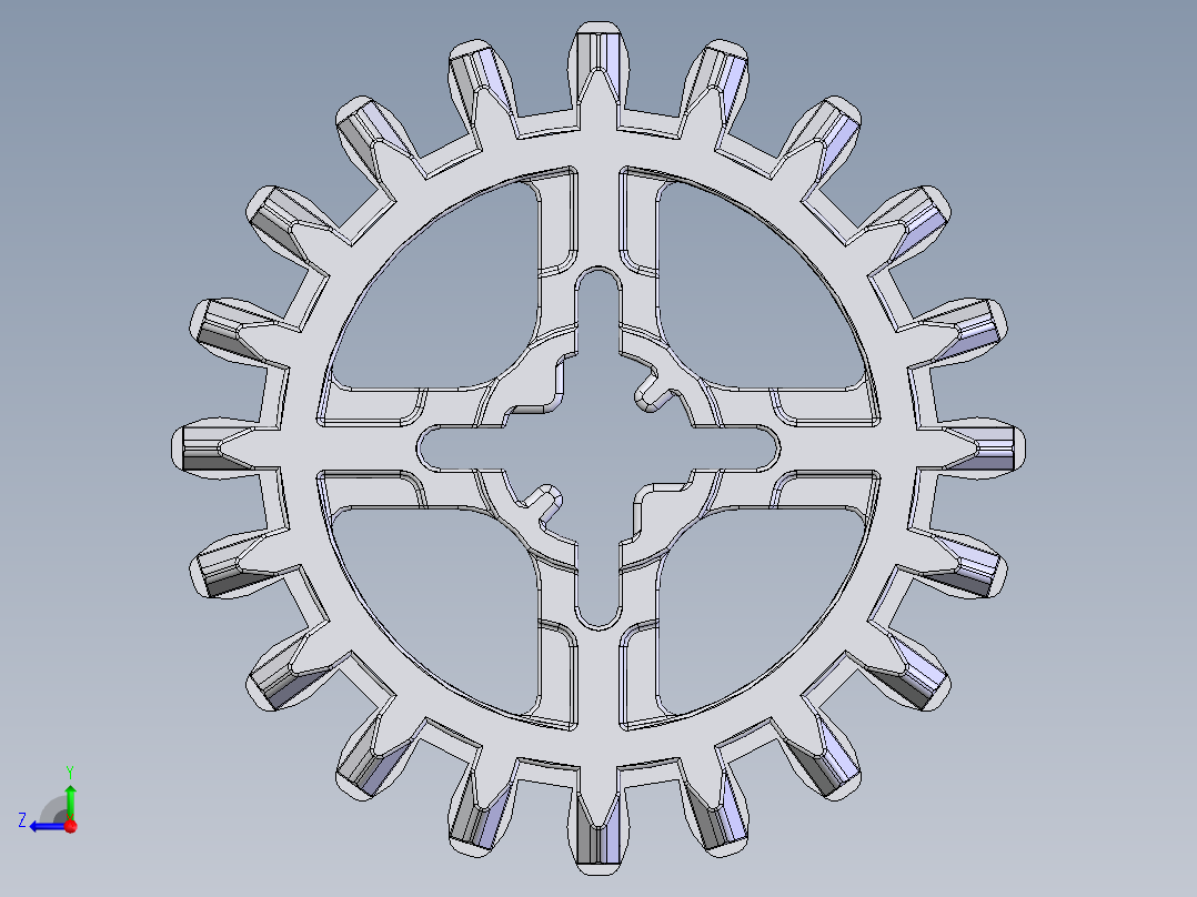 32269 White Technic Gear 20 Tooth Double Bevel.SLDPRT右视图
