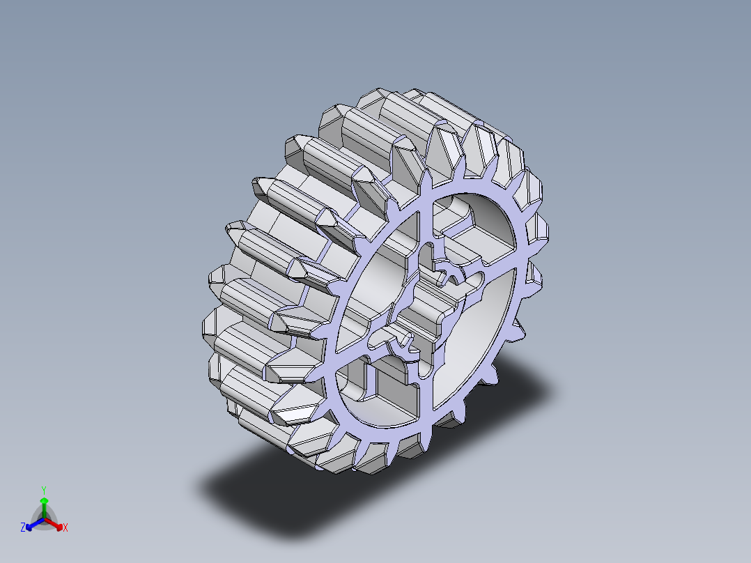 32269 White Technic Gear 20 Tooth Double Bevel.SLDPRT正等轴测图