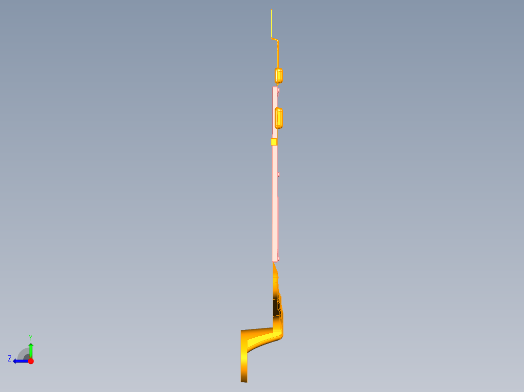 散热壳体盖板-水口铸件图右视图