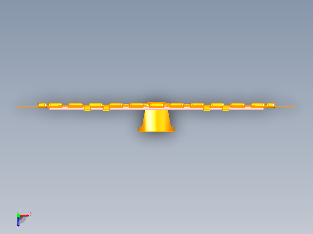 散热壳体盖板-水口铸件图俯视图