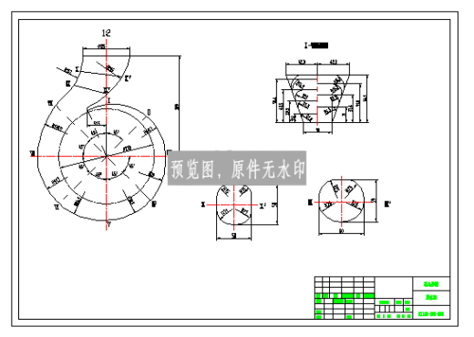 IS125-100-250单级单吸离心泵CAD图纸缩略图
