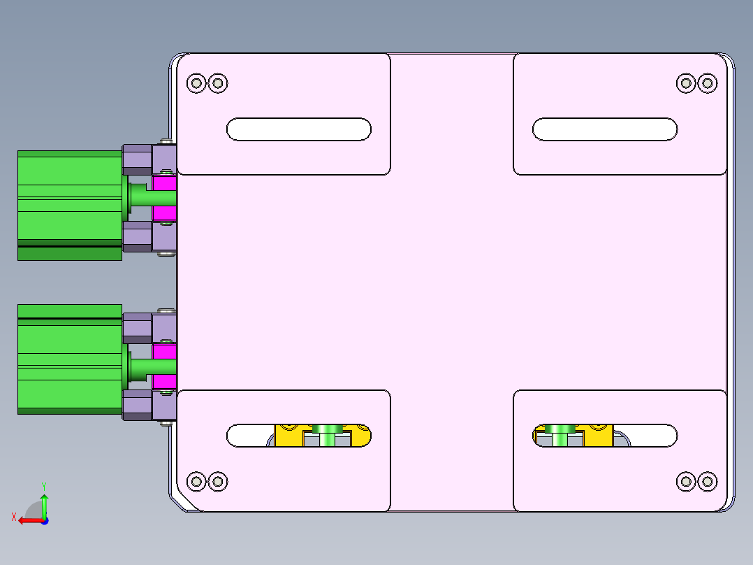 铝挤铝板粗铣内腔工装治具模型三维+CAD后视图