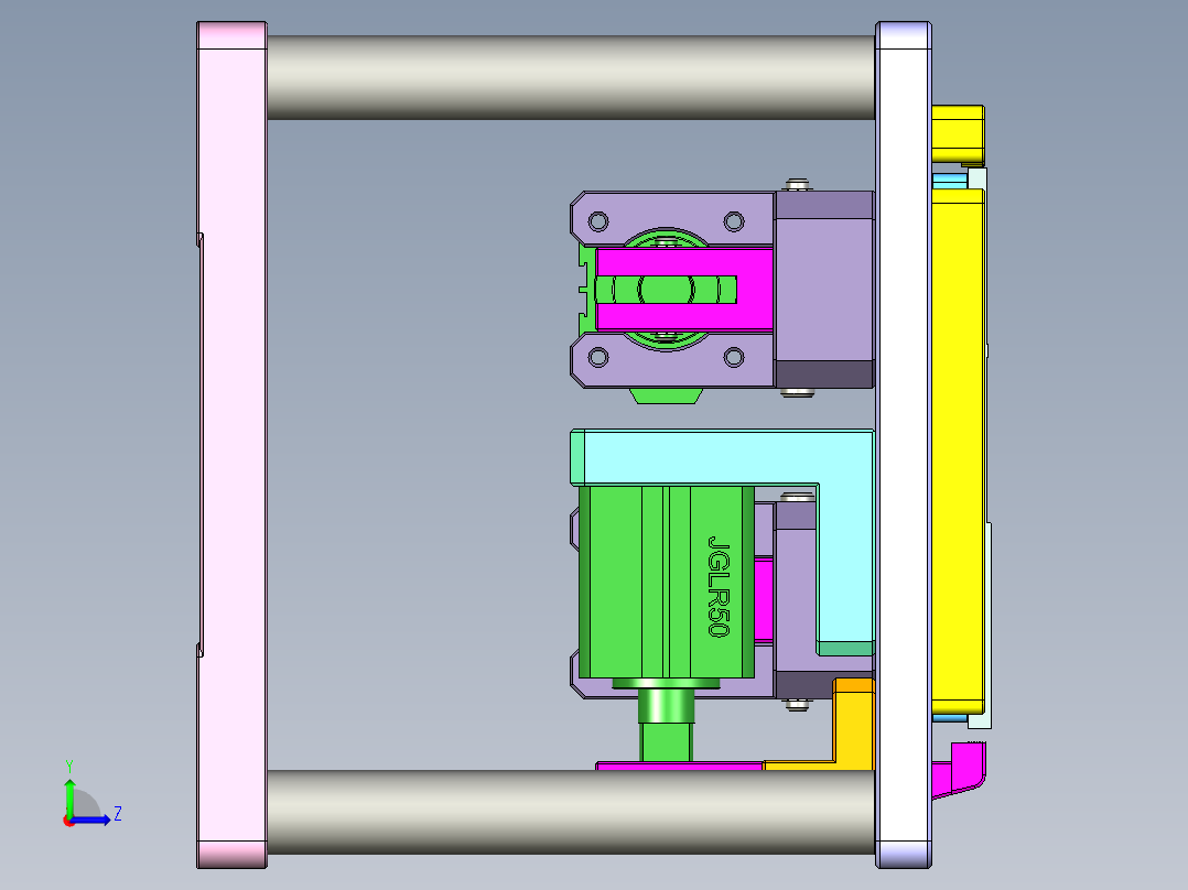 铝挤铝板粗铣内腔工装治具模型三维+CAD左视图