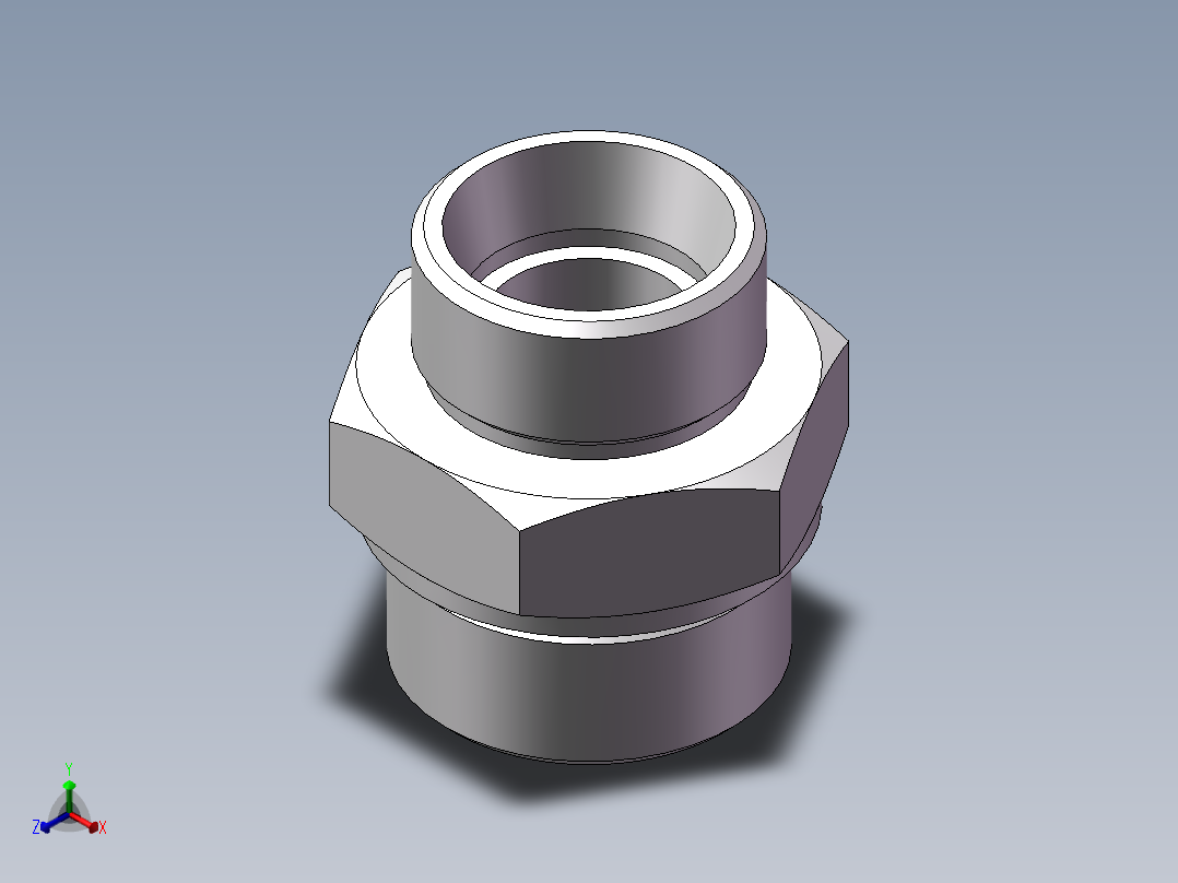 英制管螺纹ED密封、1DB-42-24WD非标正等轴测图