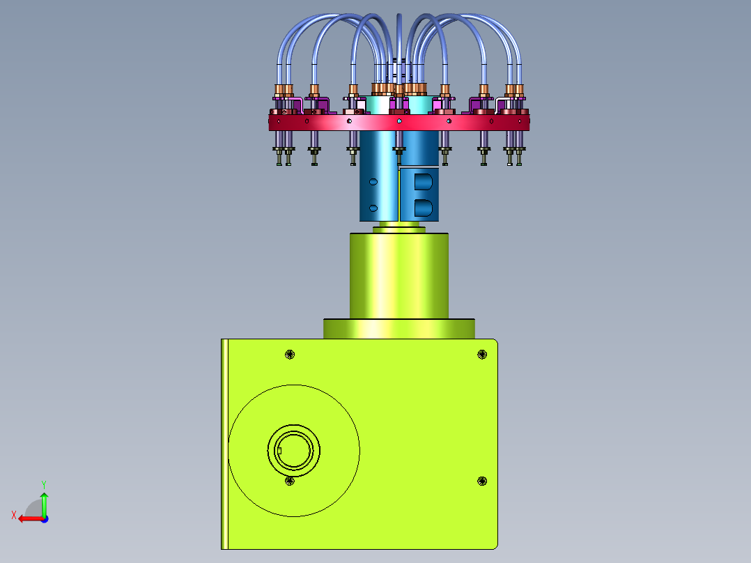 多工位分割器上下带旋转吸头模组后视图