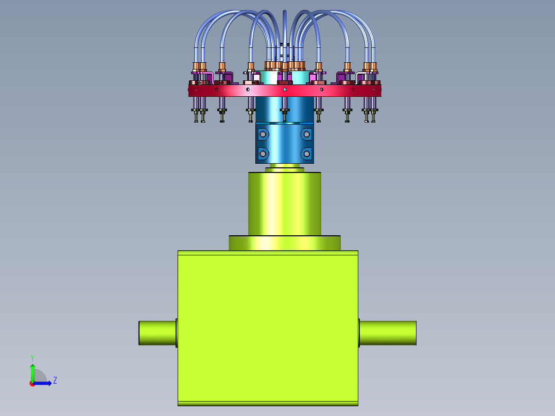 多工位分割器上下带旋转吸头模组左视图