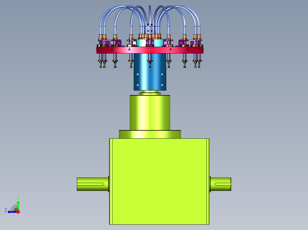 多工位分割器上下带旋转吸头模组右视图