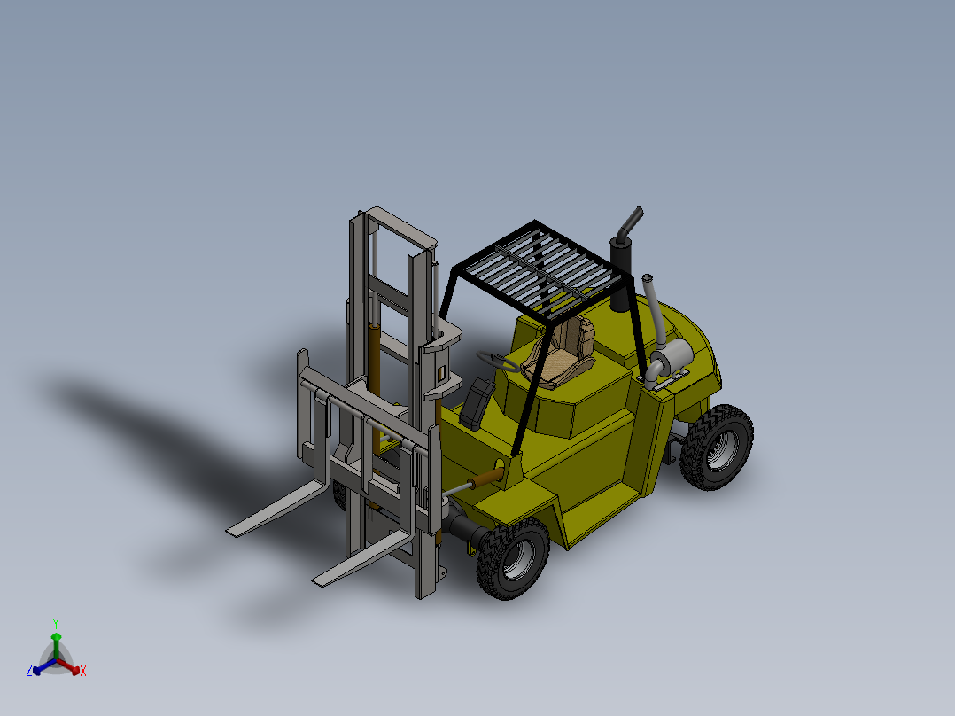 叉车、 Carretilla elevadora 叉车 SW正等轴测图