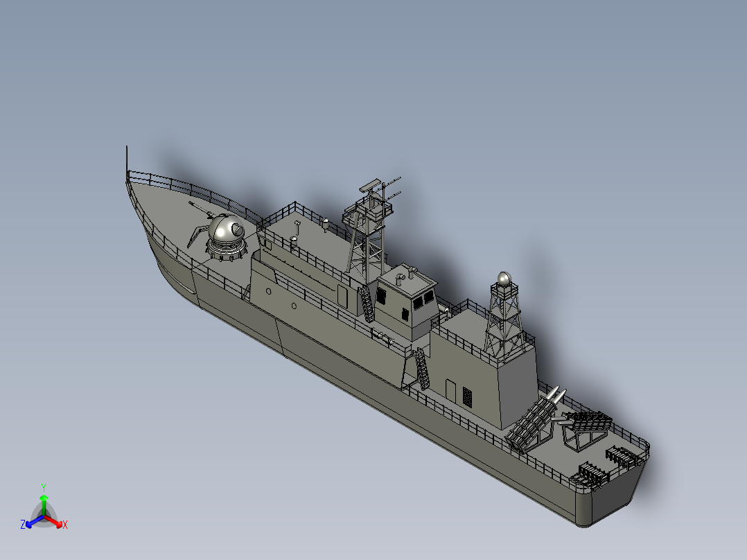 锦江级护卫舰正等轴测图