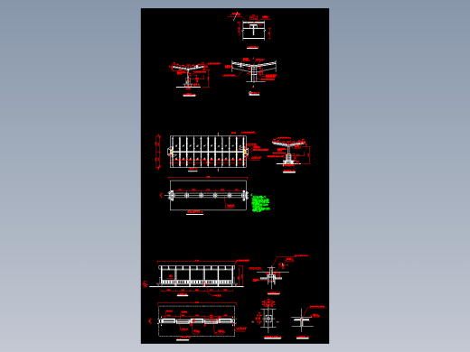 单柱两边悬挑廊架施工图