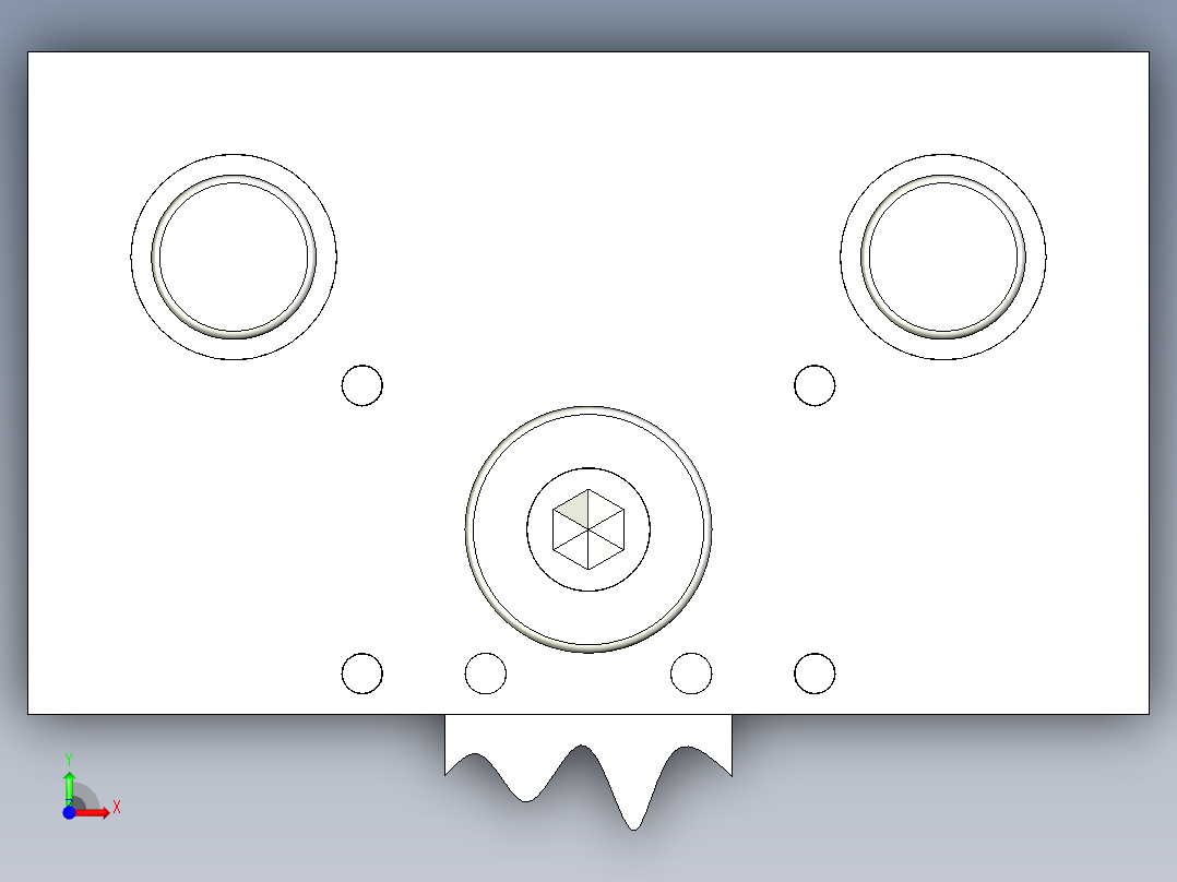 固定链片落料冲孔复合模前视图