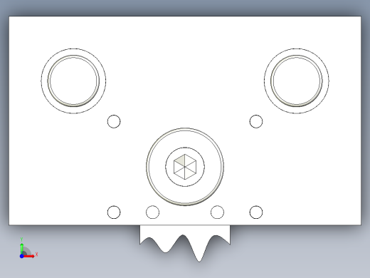 固定链片落料冲孔复合模前视缩略图