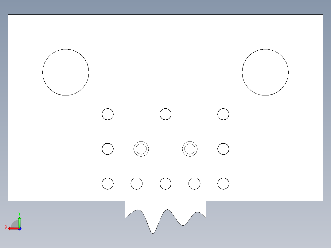 固定链片落料冲孔复合模后视图