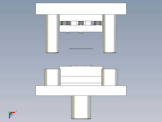 固定链片落料冲孔复合模俯视缩略图