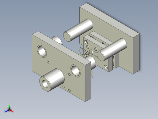 固定链片落料冲孔复合模正等轴测缩略图