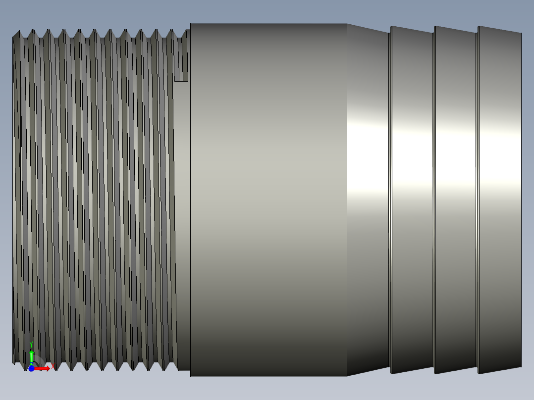 螺纹管水管接头-直通 DN40前视图