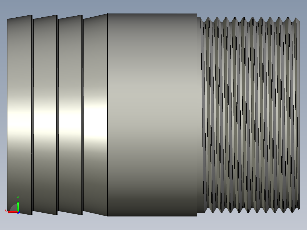 螺纹管水管接头-直通 DN40后视图