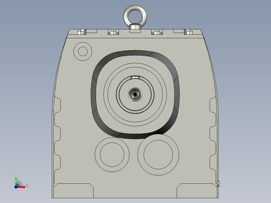 R137底脚轴伸式安装斜齿轮减速机R137-Y22-4P-180L-M1-90_R137前视图