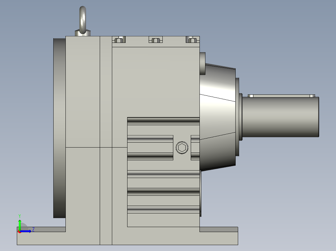 R137底脚轴伸式安装斜齿轮减速机R137-Y22-4P-180L-M1-90_R137左视图