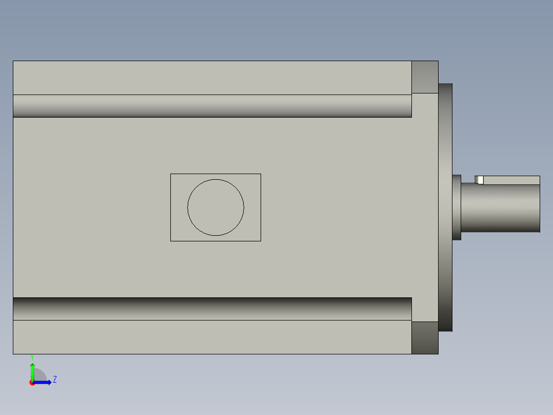 安川联动13KW带制动器伺服马达左视图