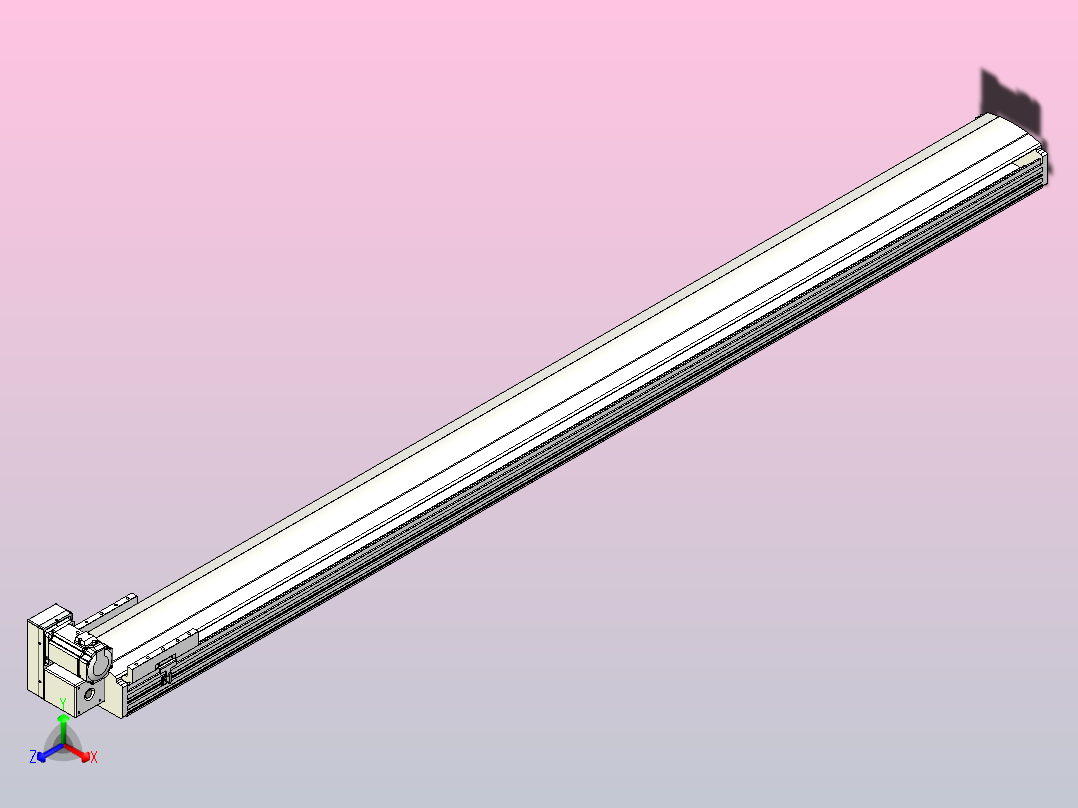 皮带直线轴半封闭可选导轨TPA-HNB-202D-140-L2450-LU-Y-P75-N3主视图