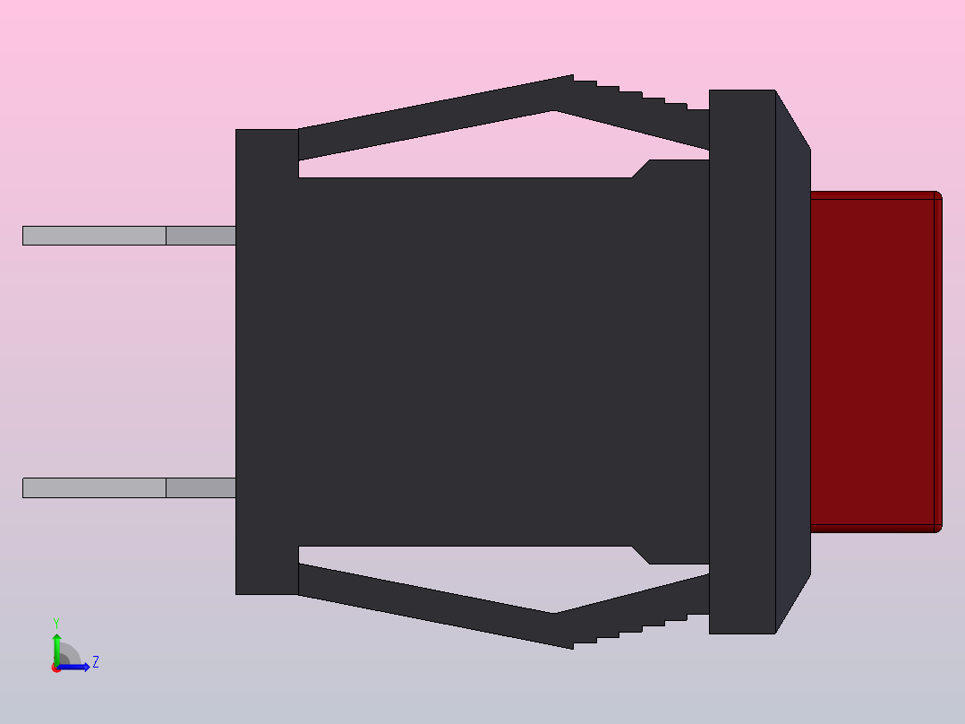 按钮开关PBS-15B模型左视图