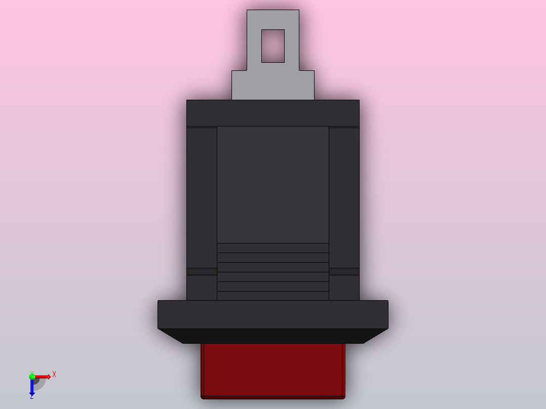 按钮开关PBS-15B模型俯视图