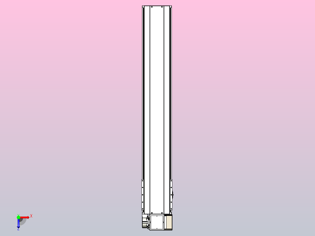 皮带直线轴半封闭可选导轨TPA-HNB-220D-176-L1150-RP-Y-P1K-N3俯视图