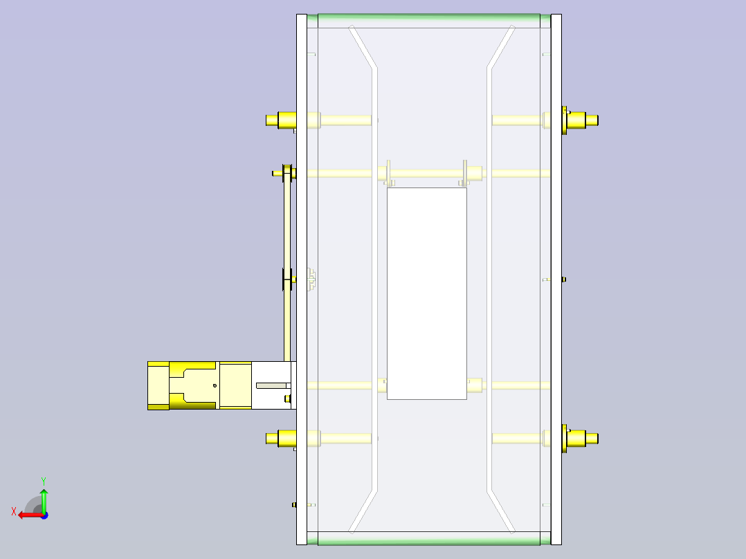一款间距调整机构3D模型后视图
