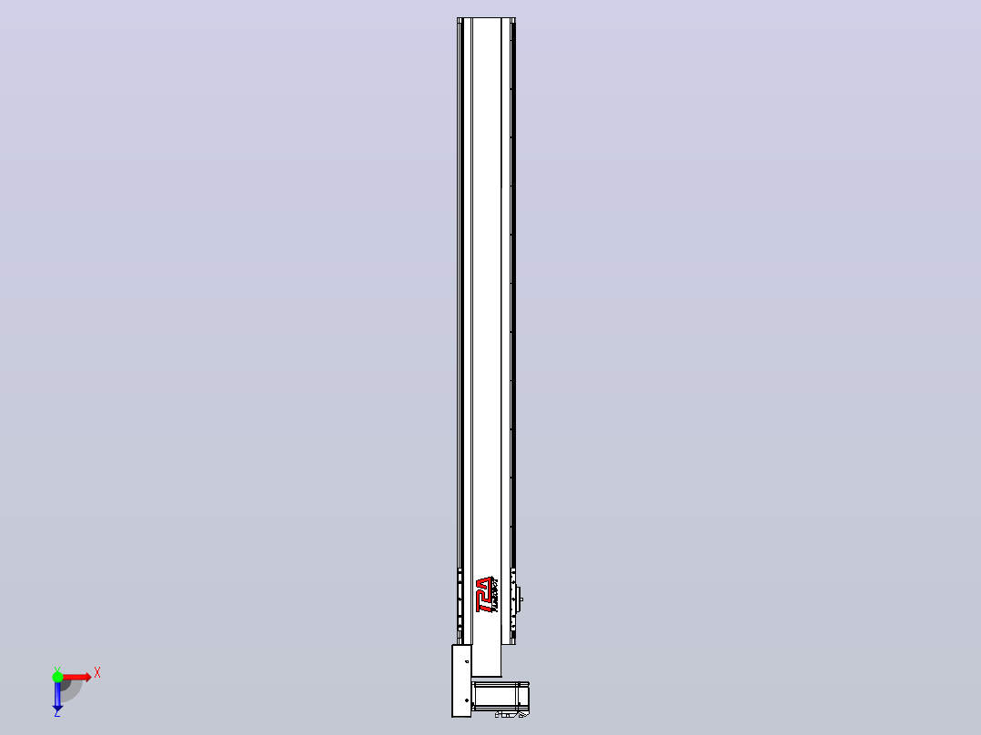 皮带直线轴半封闭可选导轨TPA-HNB-120D-110-L1050-ML-Y-P40-N3俯视图