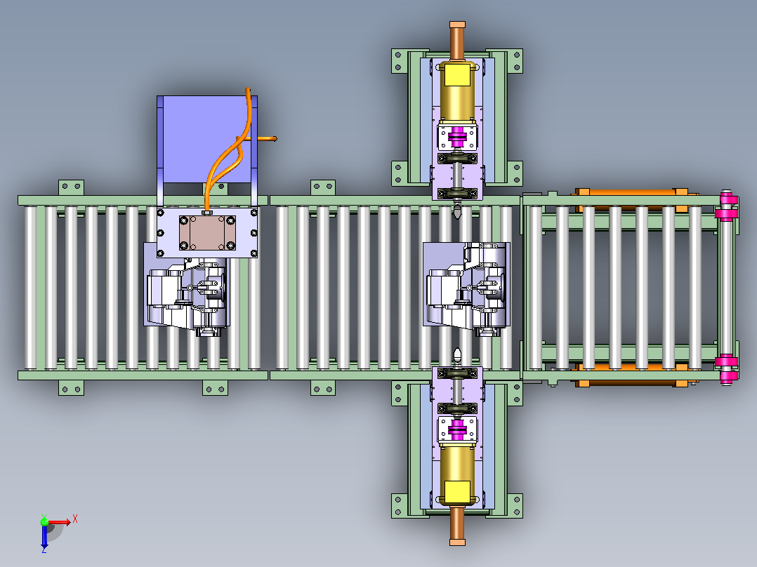 发动部件加工机俯视图