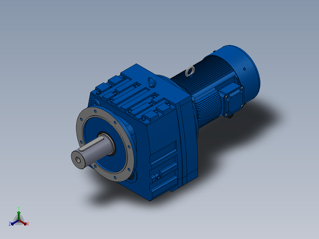 RF147法兰轴伸式安装斜齿轮减速机RF147-Y4-8P-112M-M1-0°-Φ550主视图