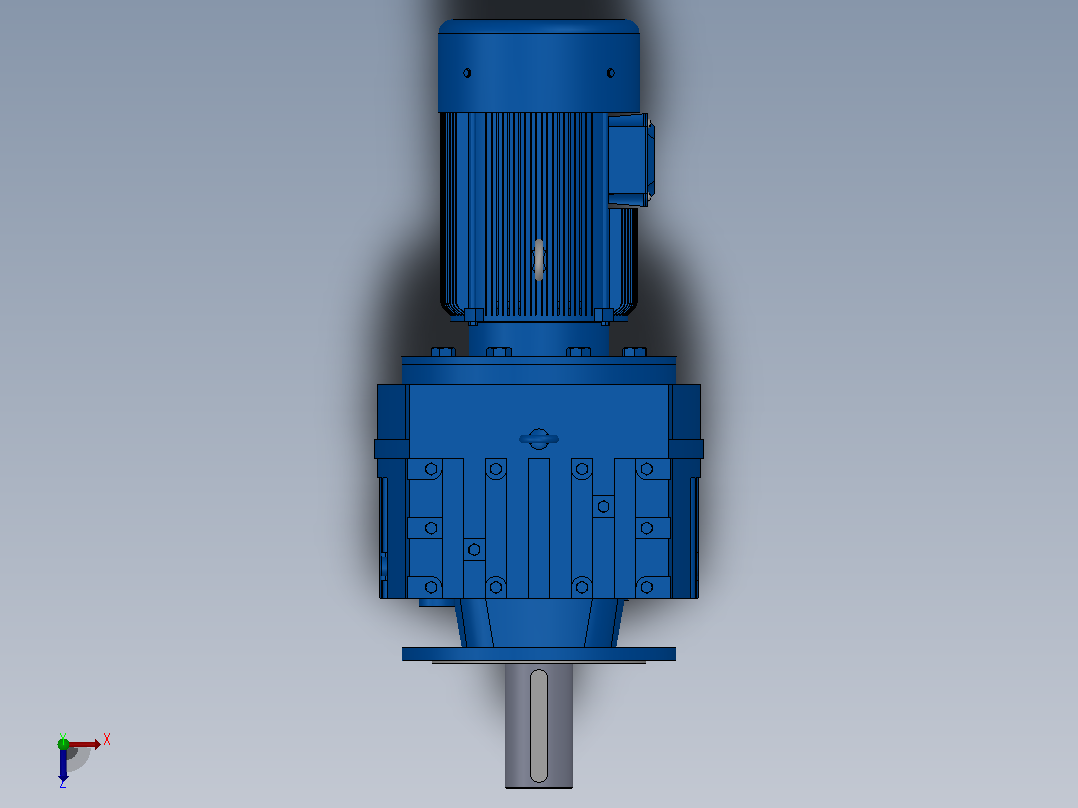 RF147法兰轴伸式安装斜齿轮减速机RF147-Y4-8P-112M-M1-0°-Φ550俯视图