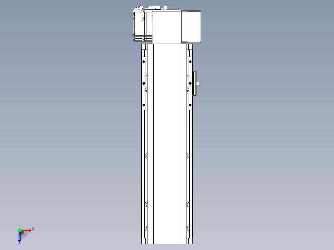 皮带直线轴半封闭可选导轨TPA-HNB-105D-90-L200-LP-C-P20-N3俯视图