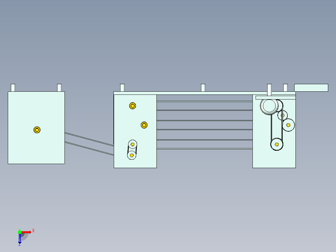 并联结构机床俯视图