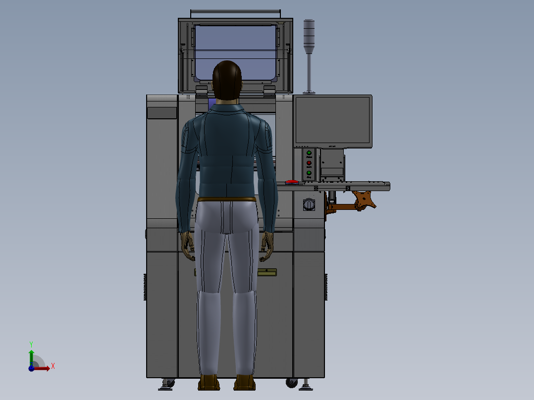 自动喷码机图纸流水线喷码机图纸喷码机3D图纸前视图