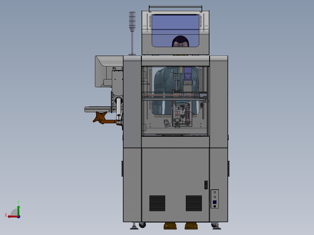 自动喷码机图纸流水线喷码机图纸喷码机3D图纸后视图