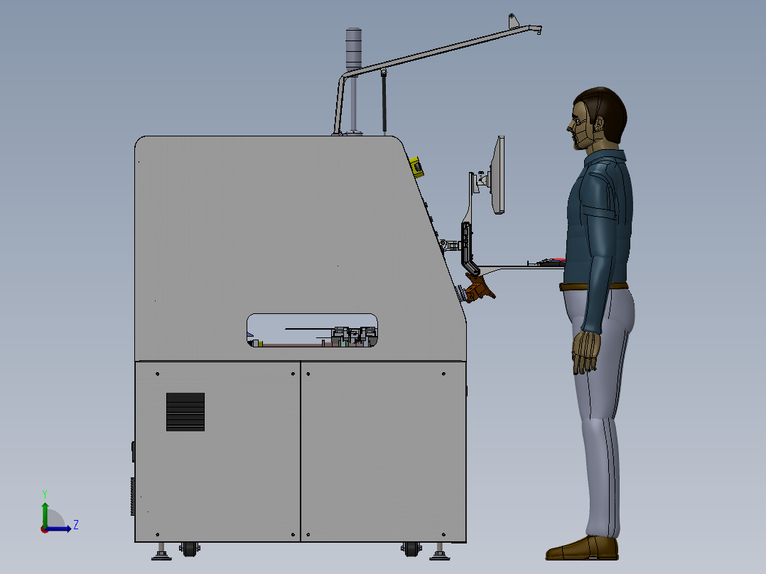 自动喷码机图纸流水线喷码机图纸喷码机3D图纸左视图