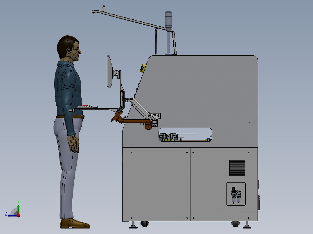 自动喷码机图纸流水线喷码机图纸喷码机3D图纸右视图