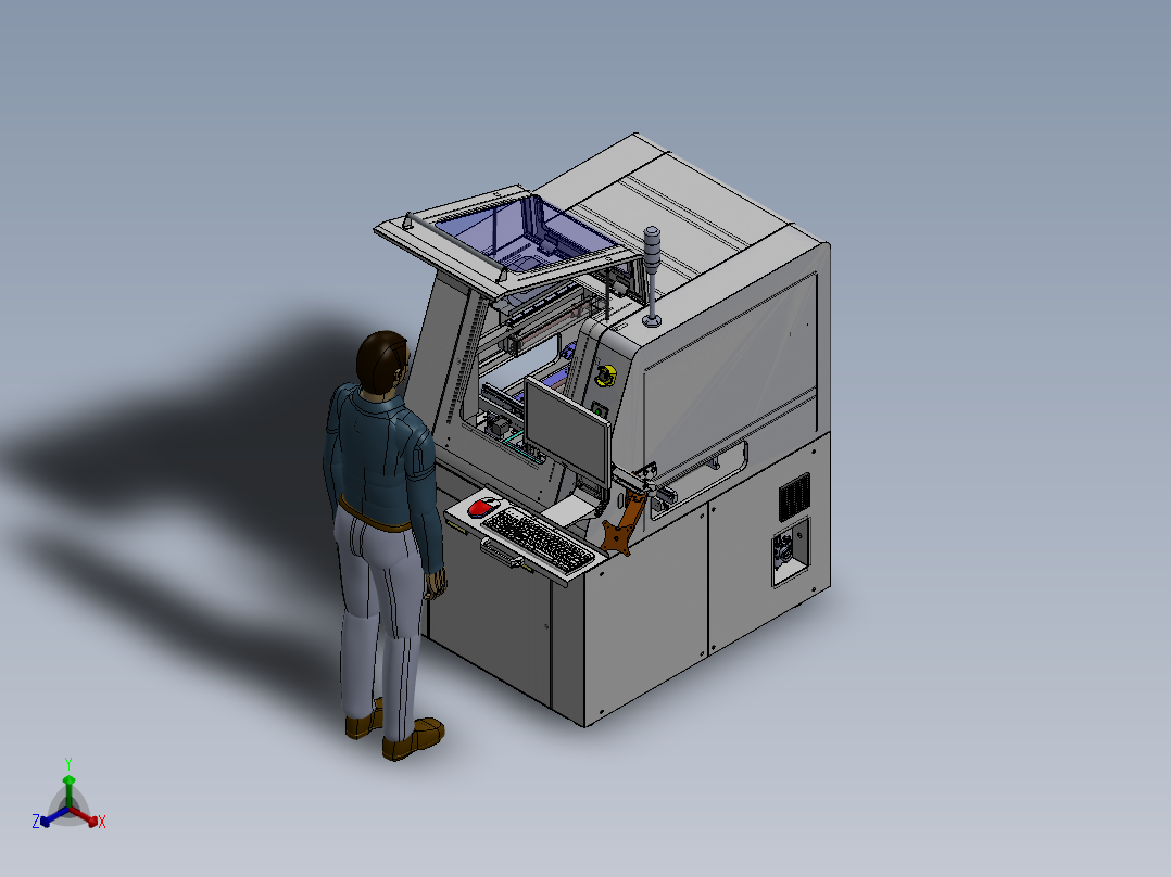 自动喷码机图纸流水线喷码机图纸喷码机3D图纸正等轴测图