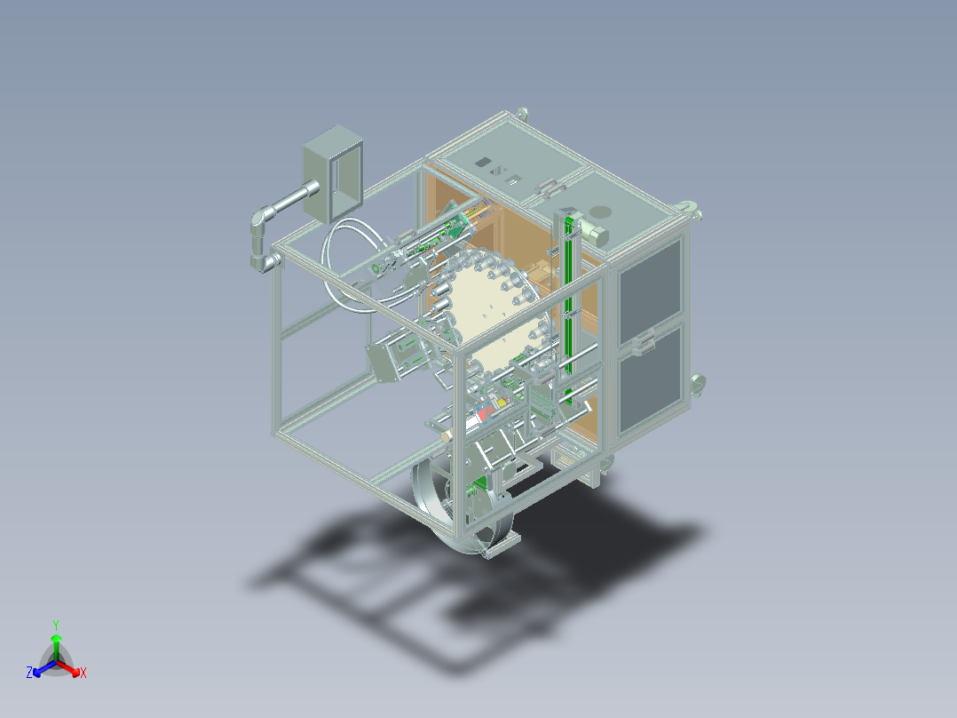 双头全自动活塞式液体灌装机 非标自动化设备3D图纸正等轴测图