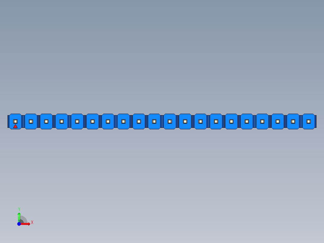 彩色公头100mil（2.54mm）系列-DS1021_blue_1x20p_100mil_Type5_rev1.0前视图