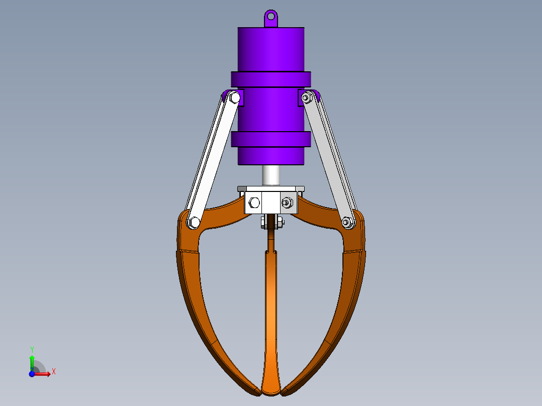 三爪机械夹爪前视图