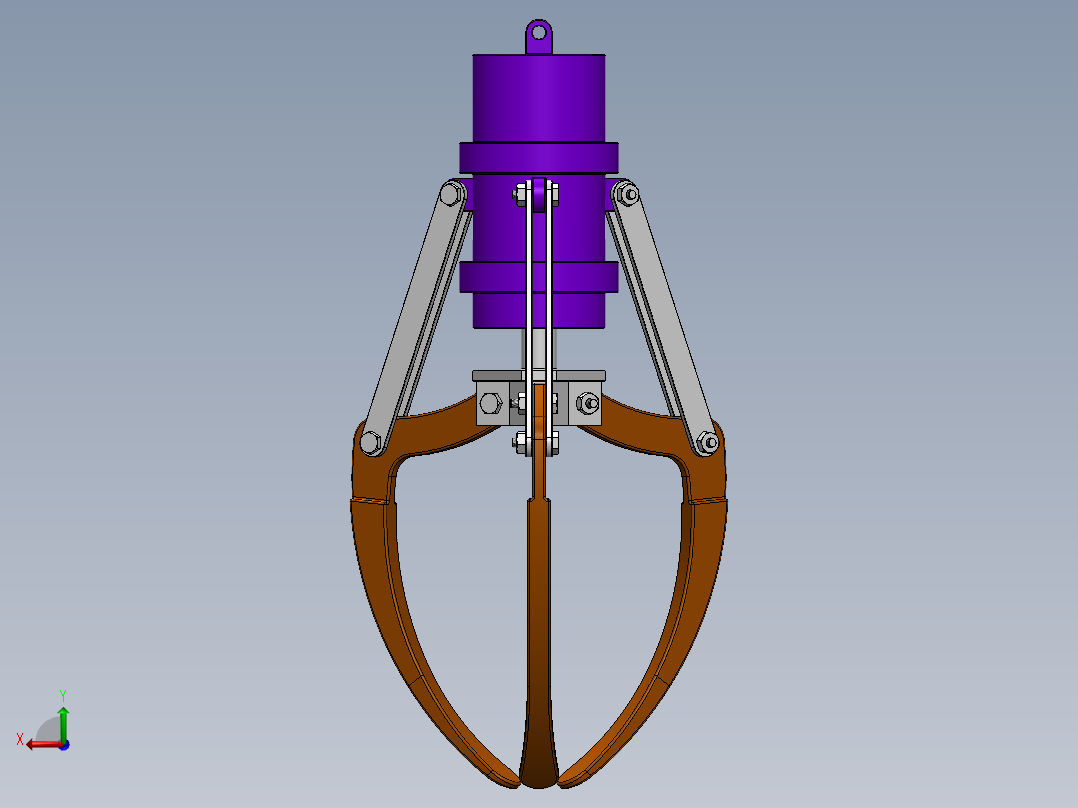 三爪机械夹爪后视图