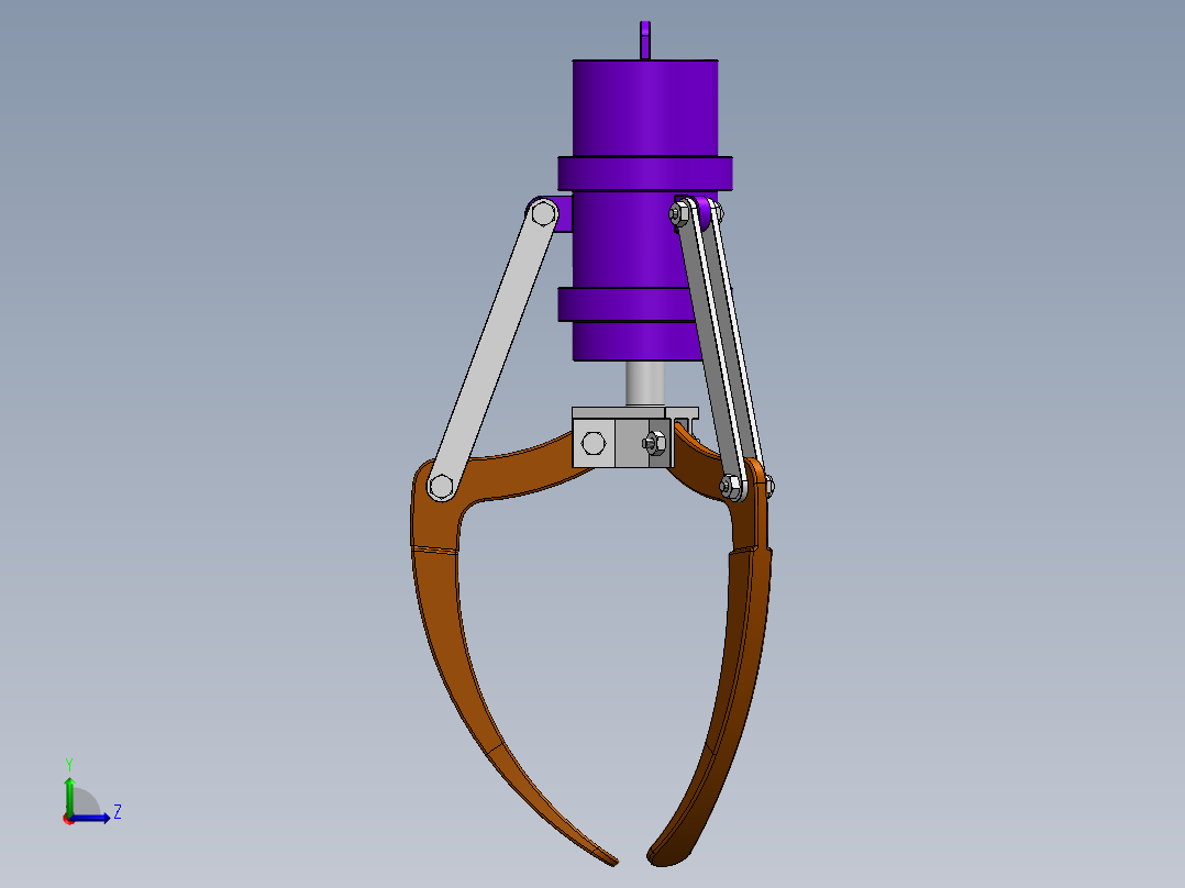 三爪机械夹爪左视图