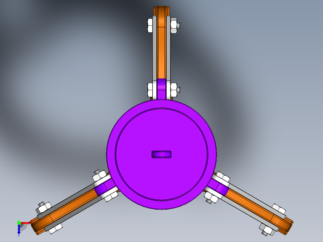 三爪机械夹爪俯视图