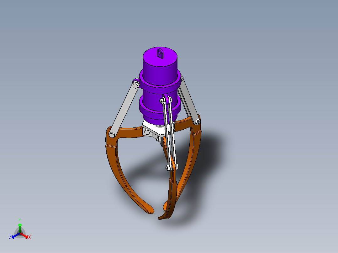 三爪机械夹爪正等轴测图